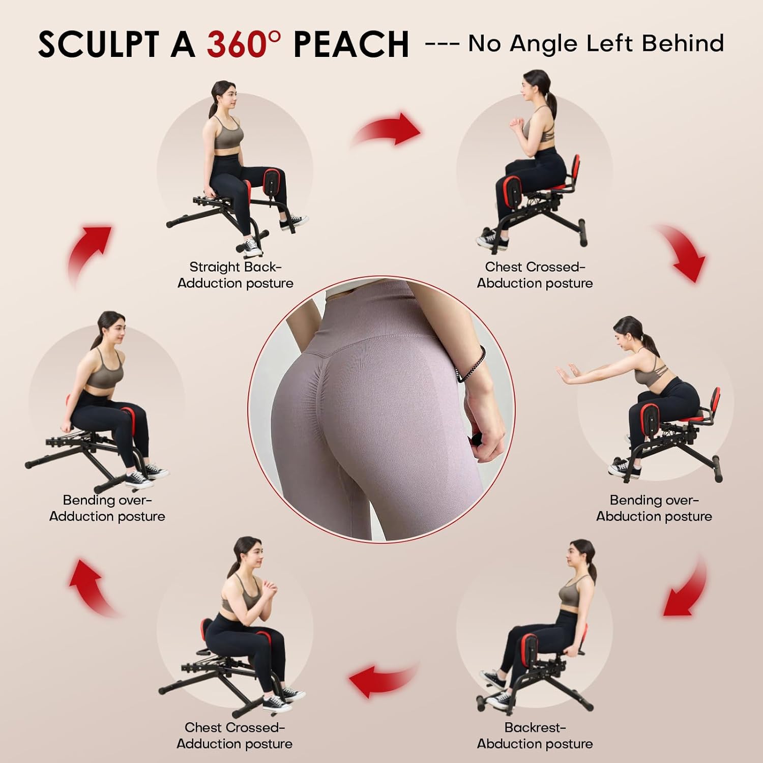 Hip Abductor Adduction Glute Thigh Workout Machine