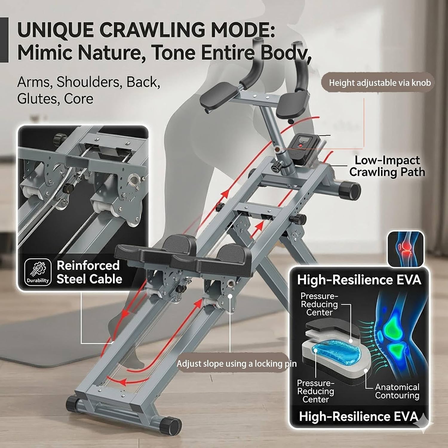 3-in-1 Foldable Ab Climber Trainer