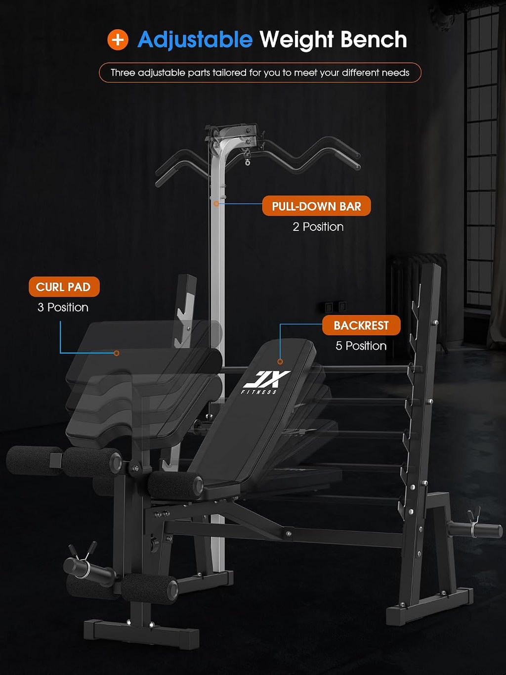 Multi-Function Olympic Weight Bench with Lat Pulldown