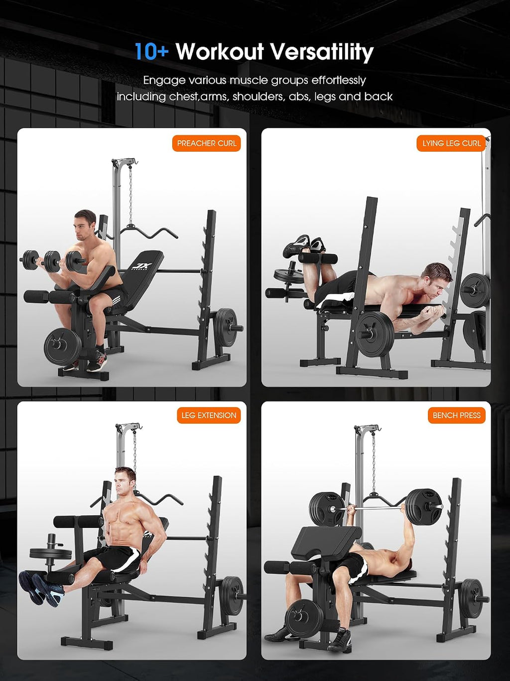 Multi-Function Olympic Weight Bench with Lat Pulldown