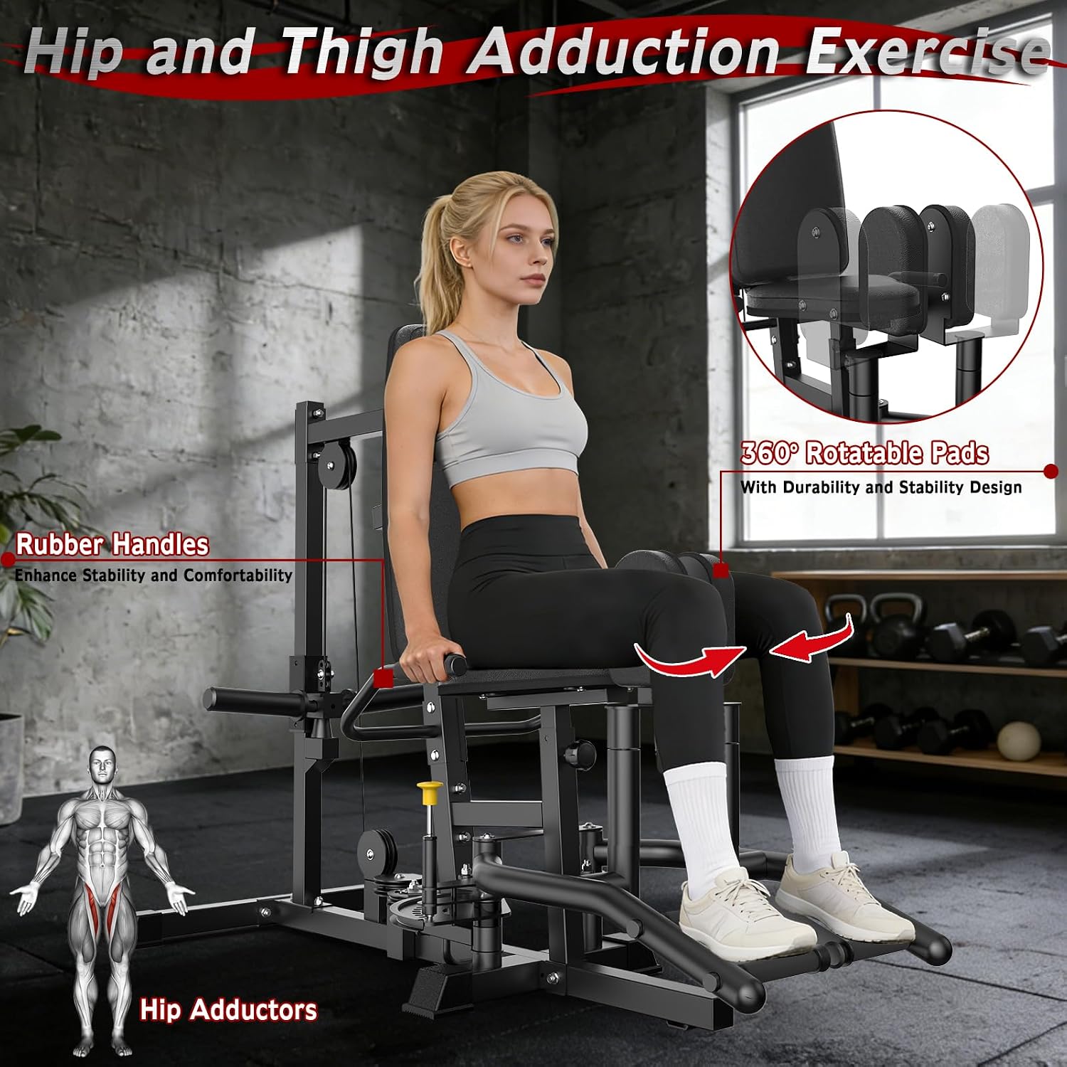 Upgraded 90Lbs Hip Abductor Adductor Machine