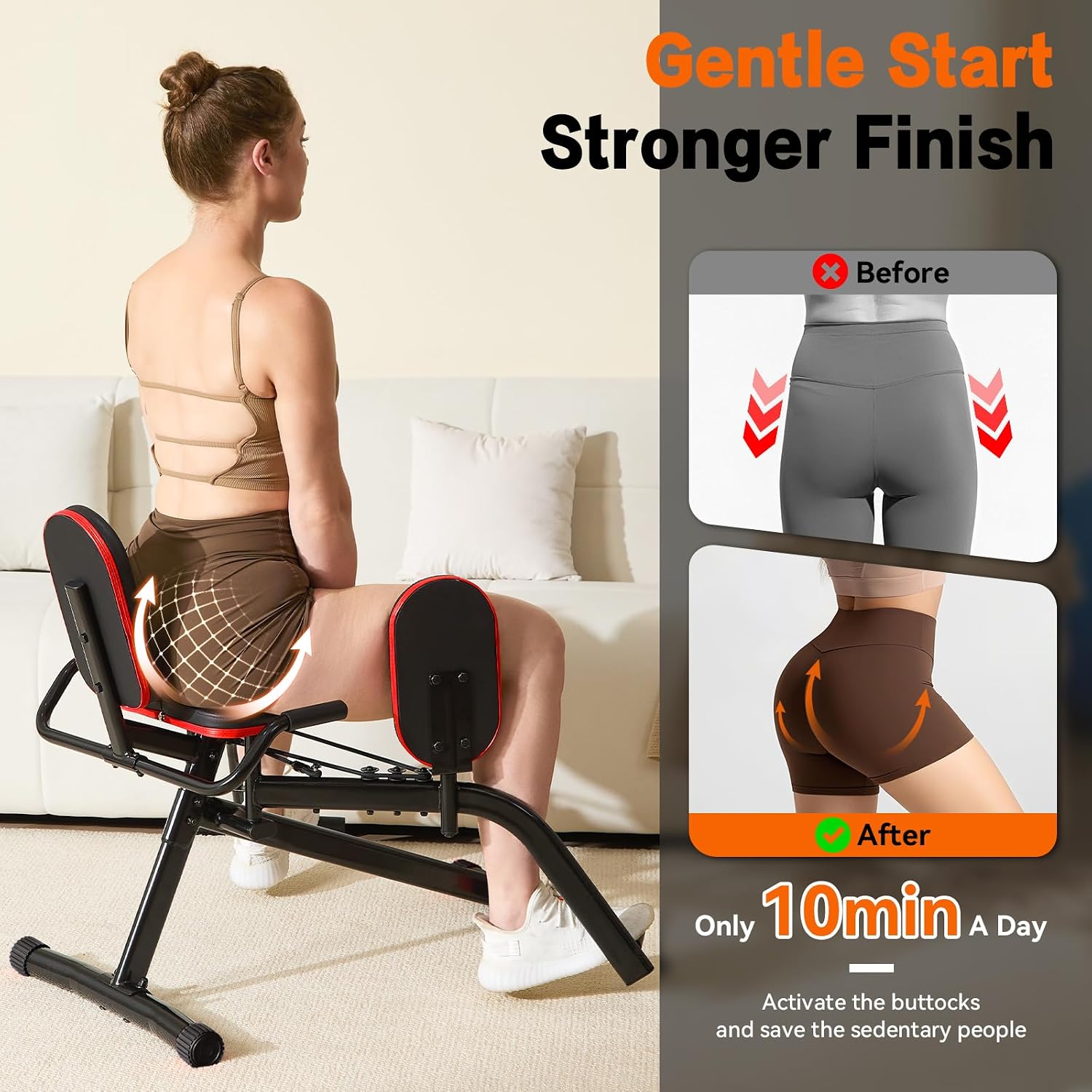6-Level Adjustable Hip Abductor Glute Trainer