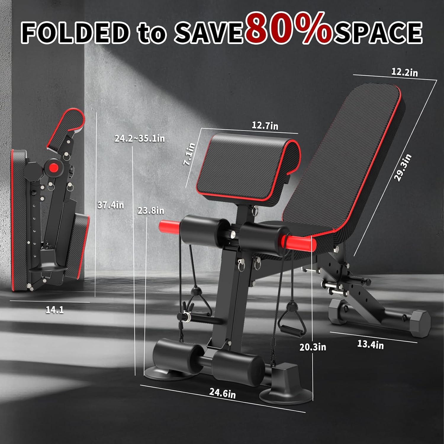 1050LBS Foldable Adjustable Weight Bench