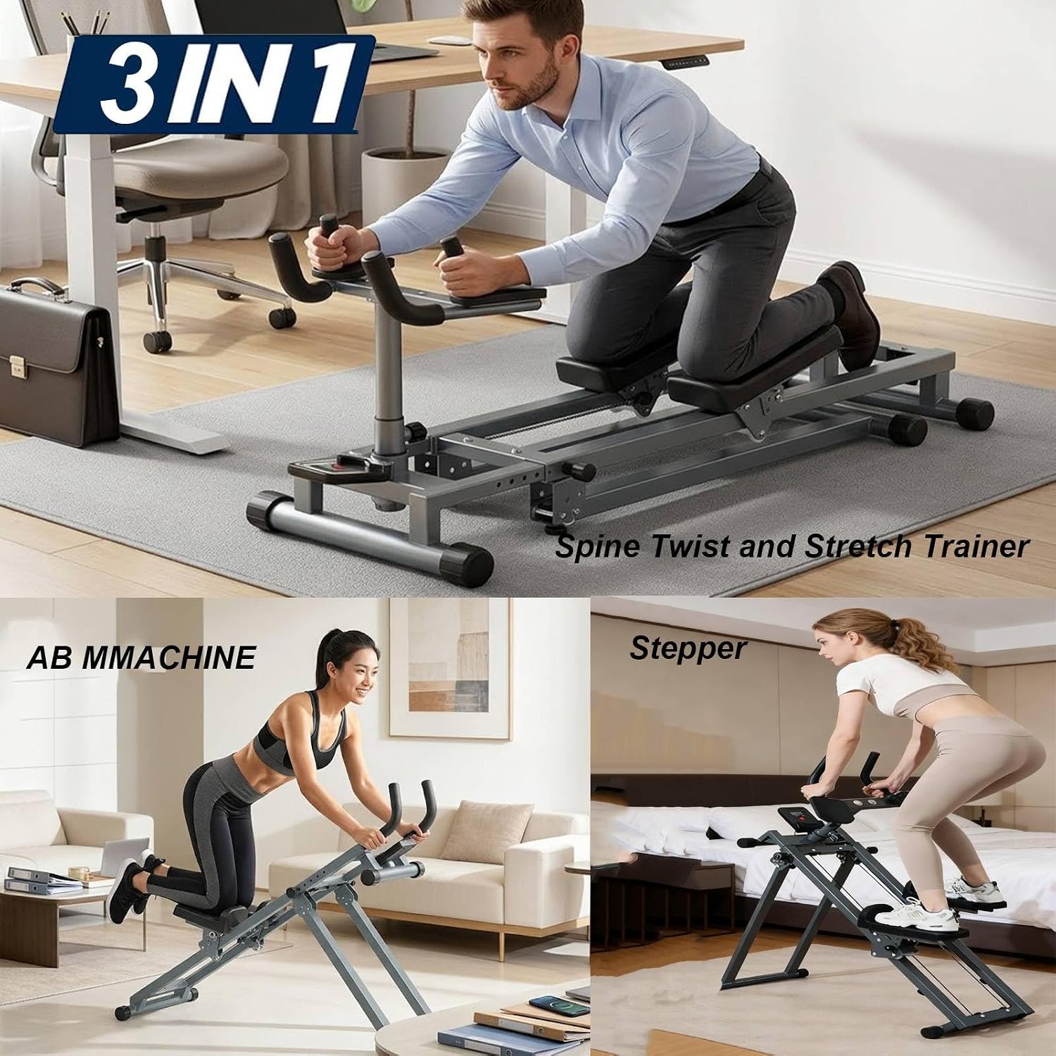 3-in-1 Foldable Ab Climber Trainer