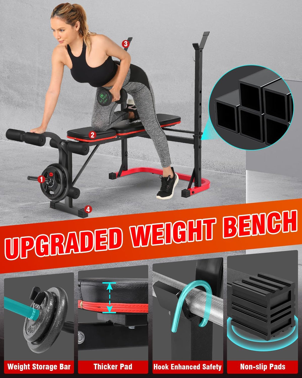 6-in-1 Foldable Weight Bench