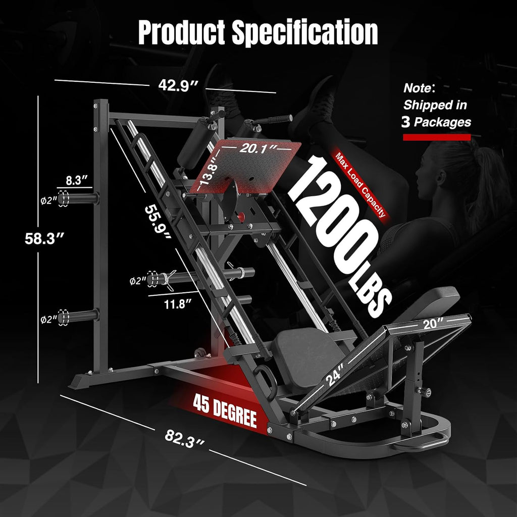 Leg Press Hack Squat Machine With Storage