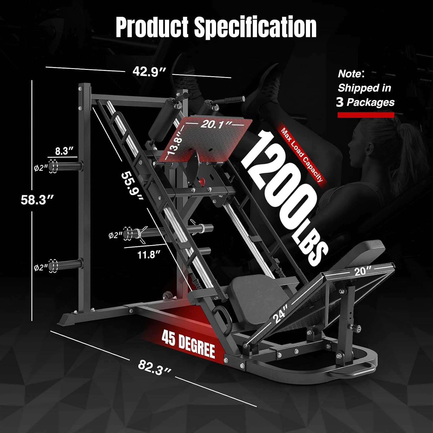 Leg Press Hack Squat Machine With Storage