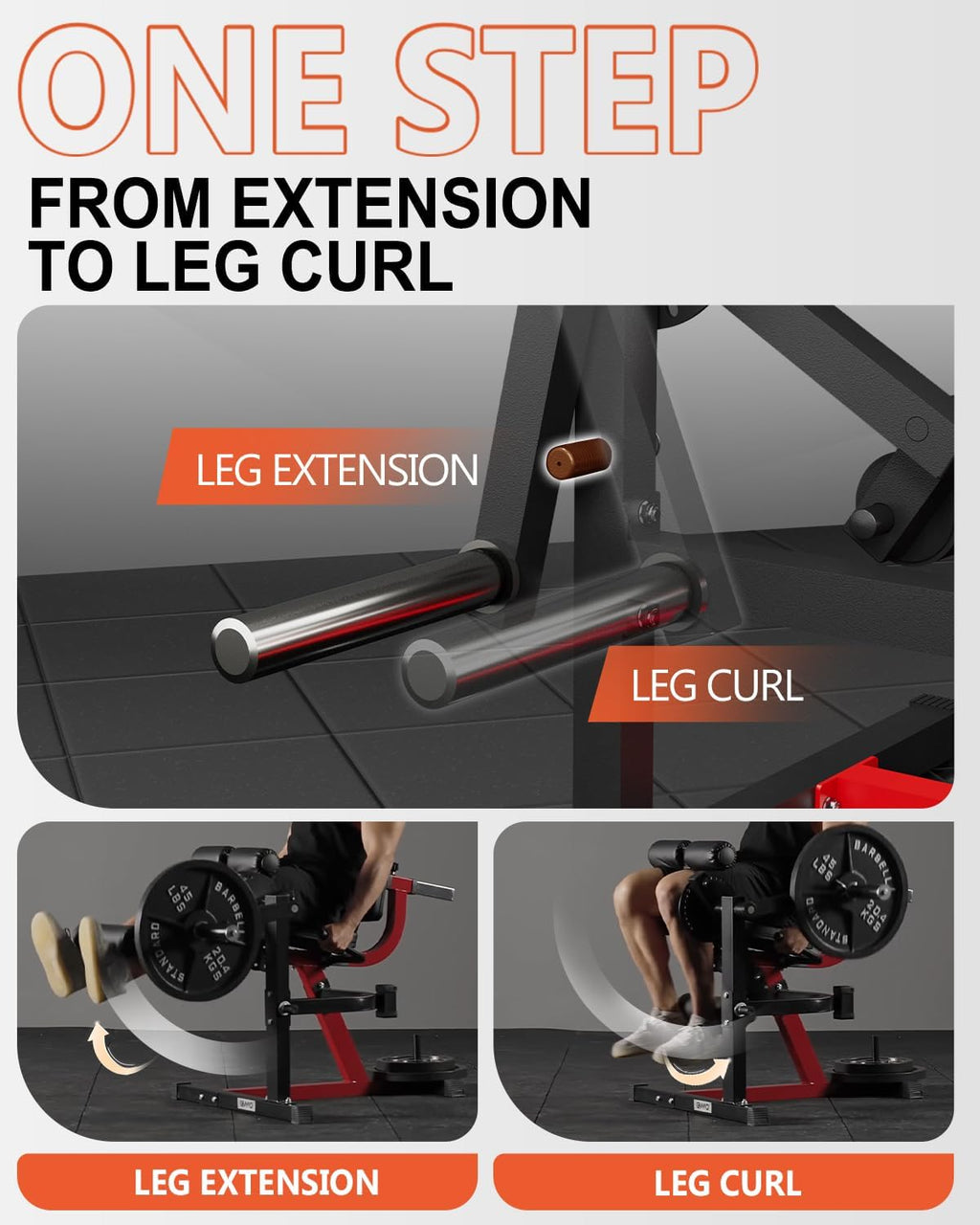 Plate Loaded Leg Extension Curl Machine