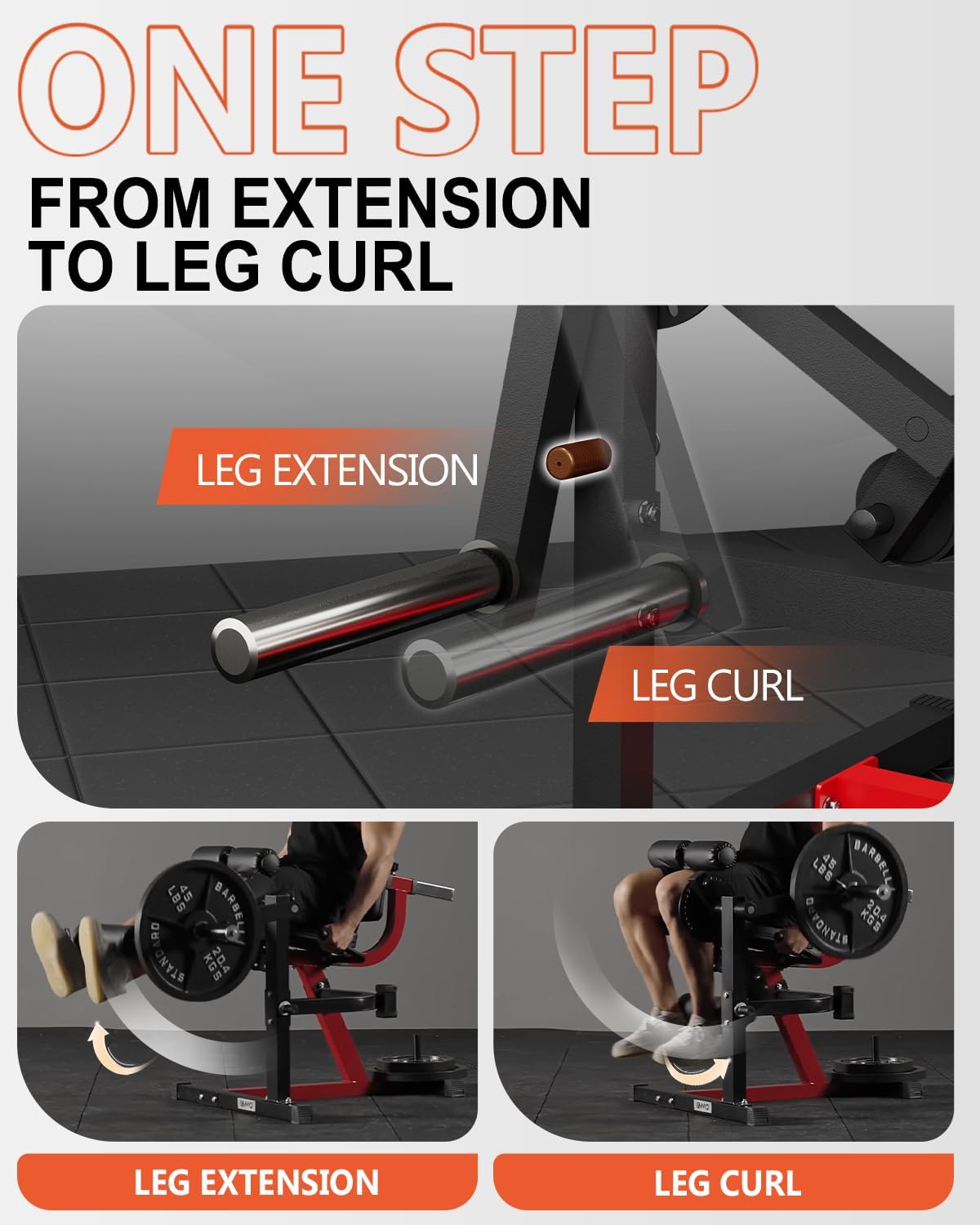 Plate Loaded Leg Extension Curl Machine