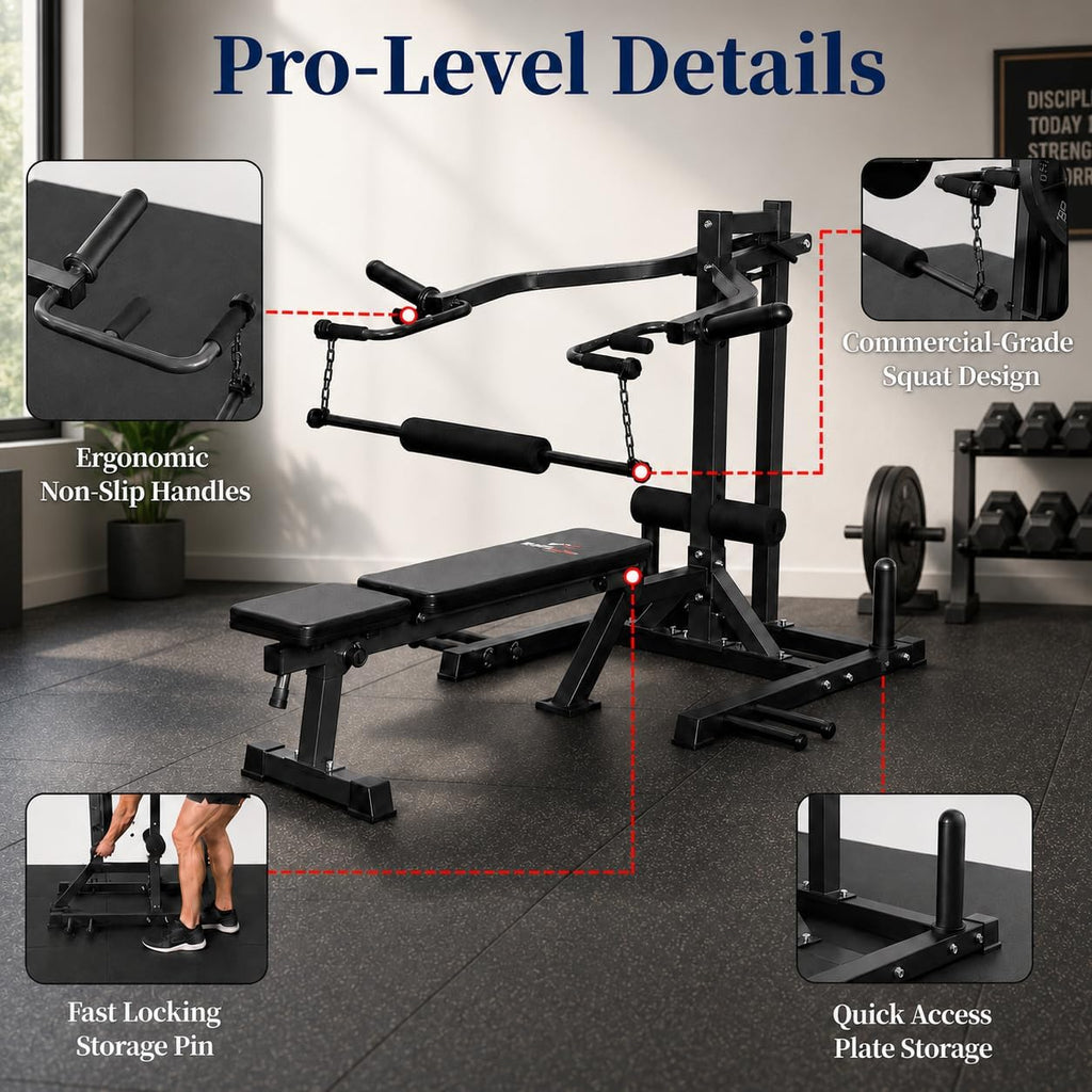 6-in-1 Plate Loaded Chest Squat Machine
