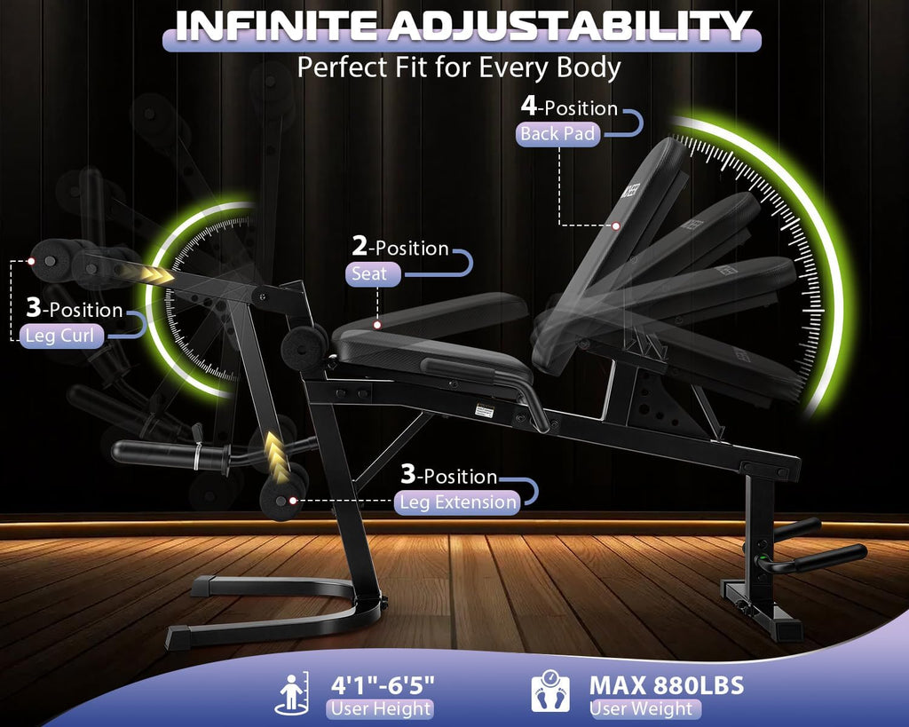 880LBS Seated Leg Extension & Lying Leg Curl Machine