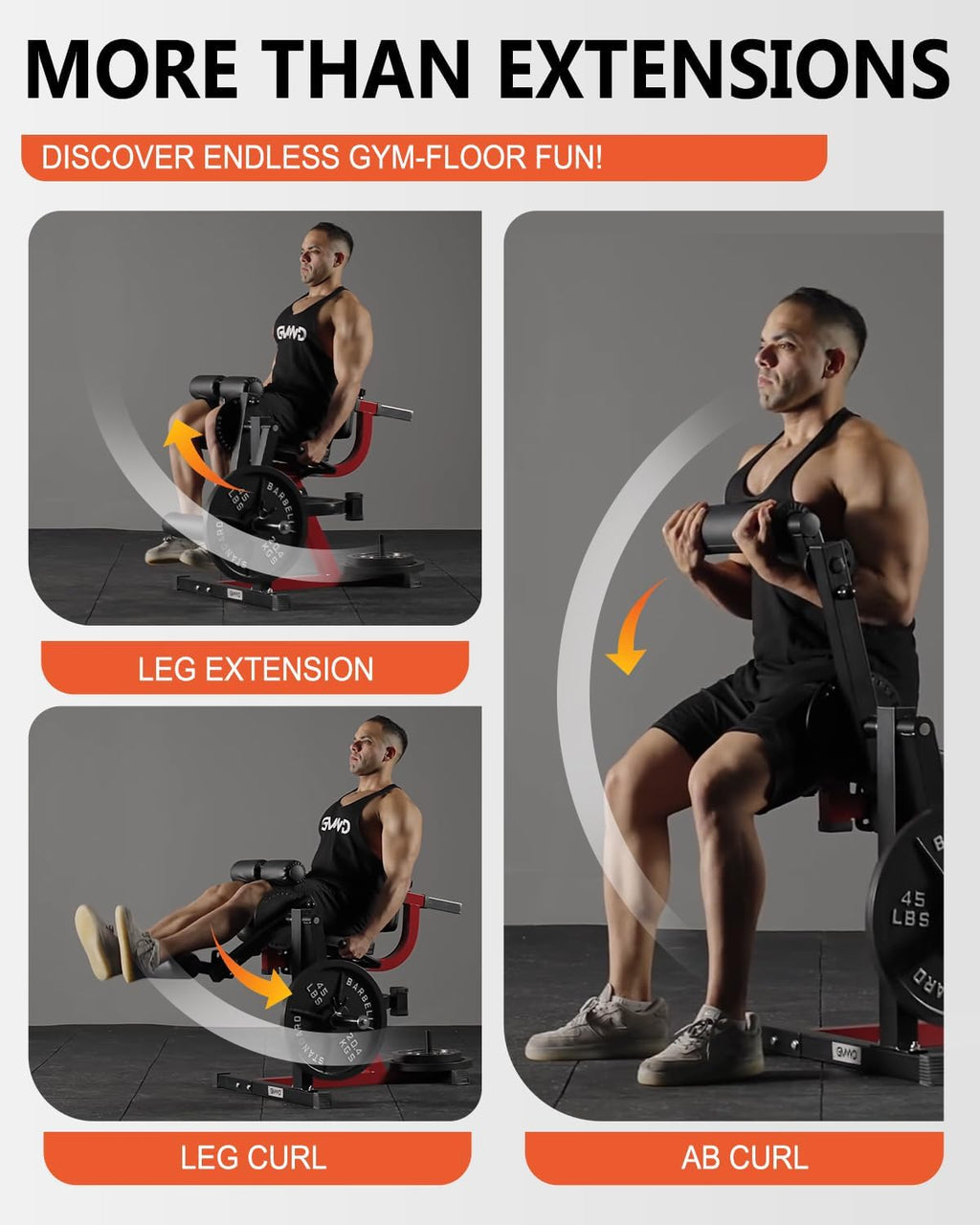Plate Loaded Leg Extension Curl Machine