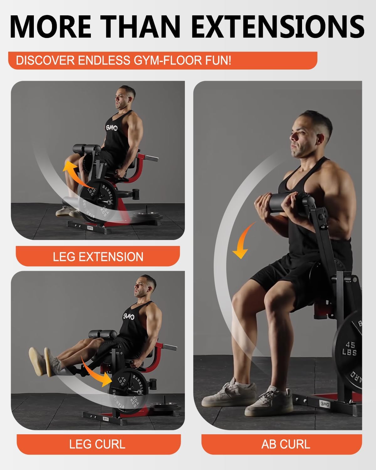 Plate Loaded Leg Extension Curl Machine