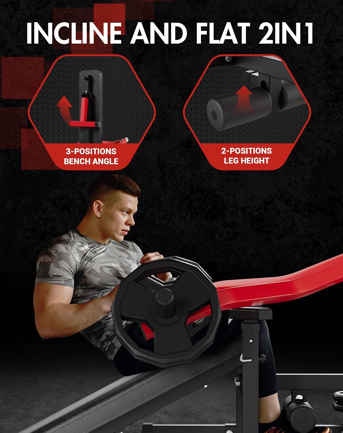 1250LBS Adjustable Chest Press Bench
