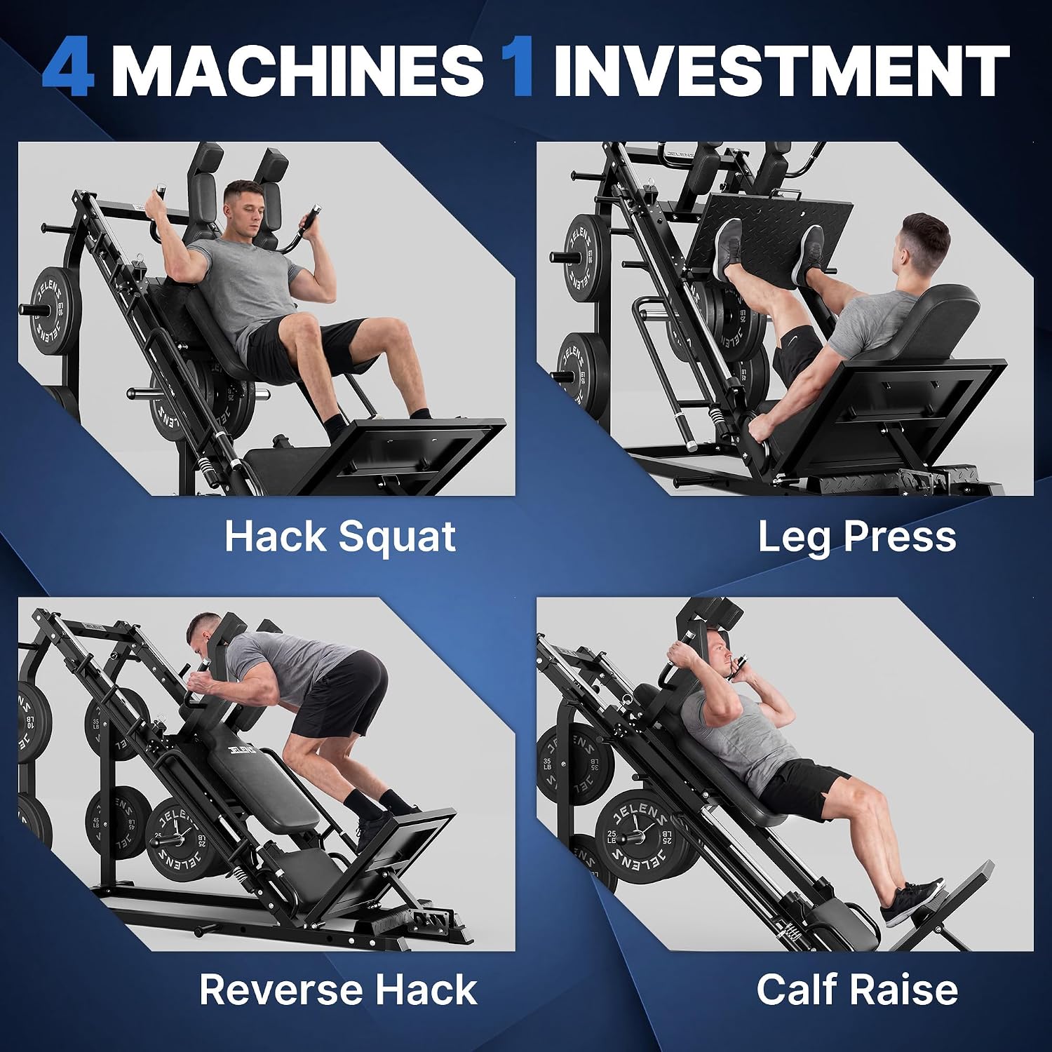 1500LB L20 4-in-1 Leg Press Hack Squat Combo Machine