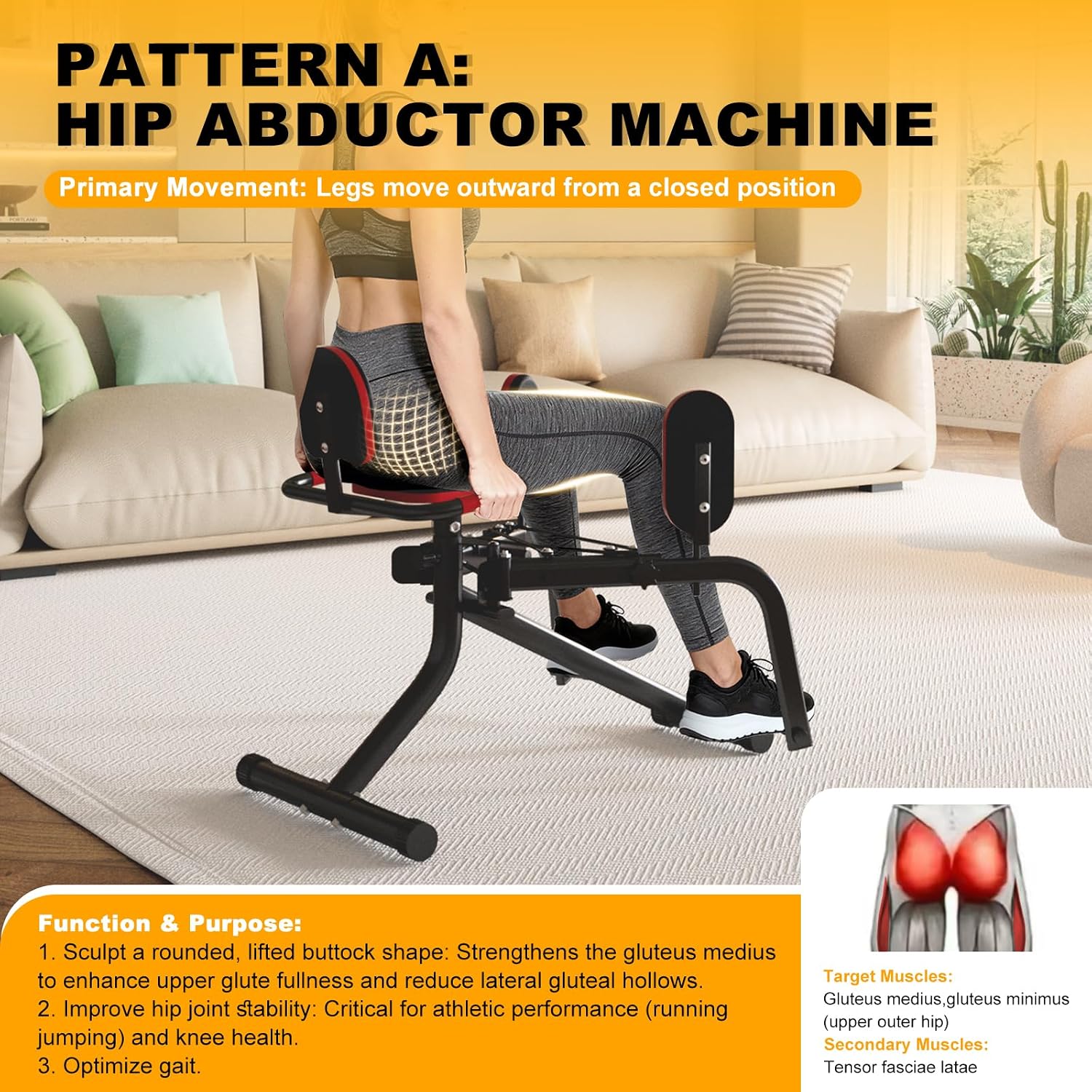 2-in-1 8-Level Hip Abductor Adduction Trainer