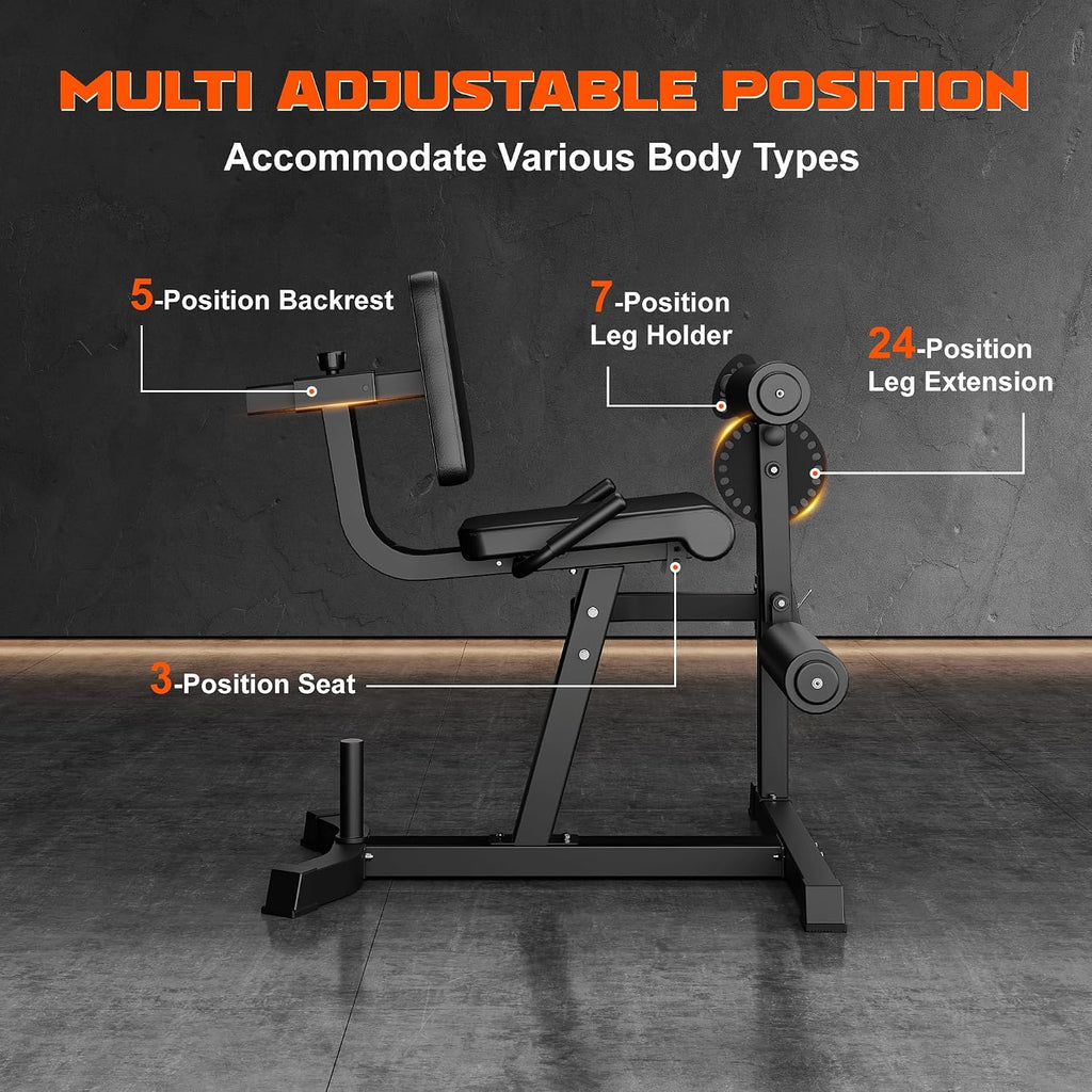 4-in-1 Plate Loaded Leg Extension Curl Machine