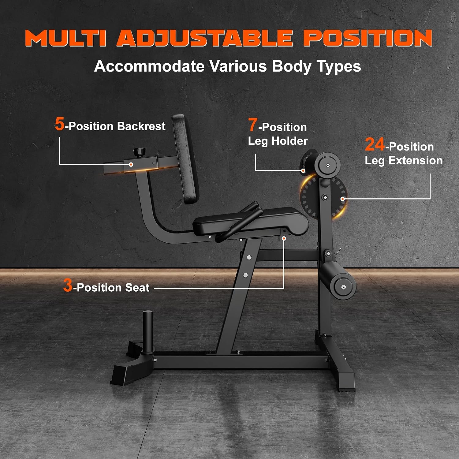 4-in-1 Plate Loaded Leg Extension Curl Machine
