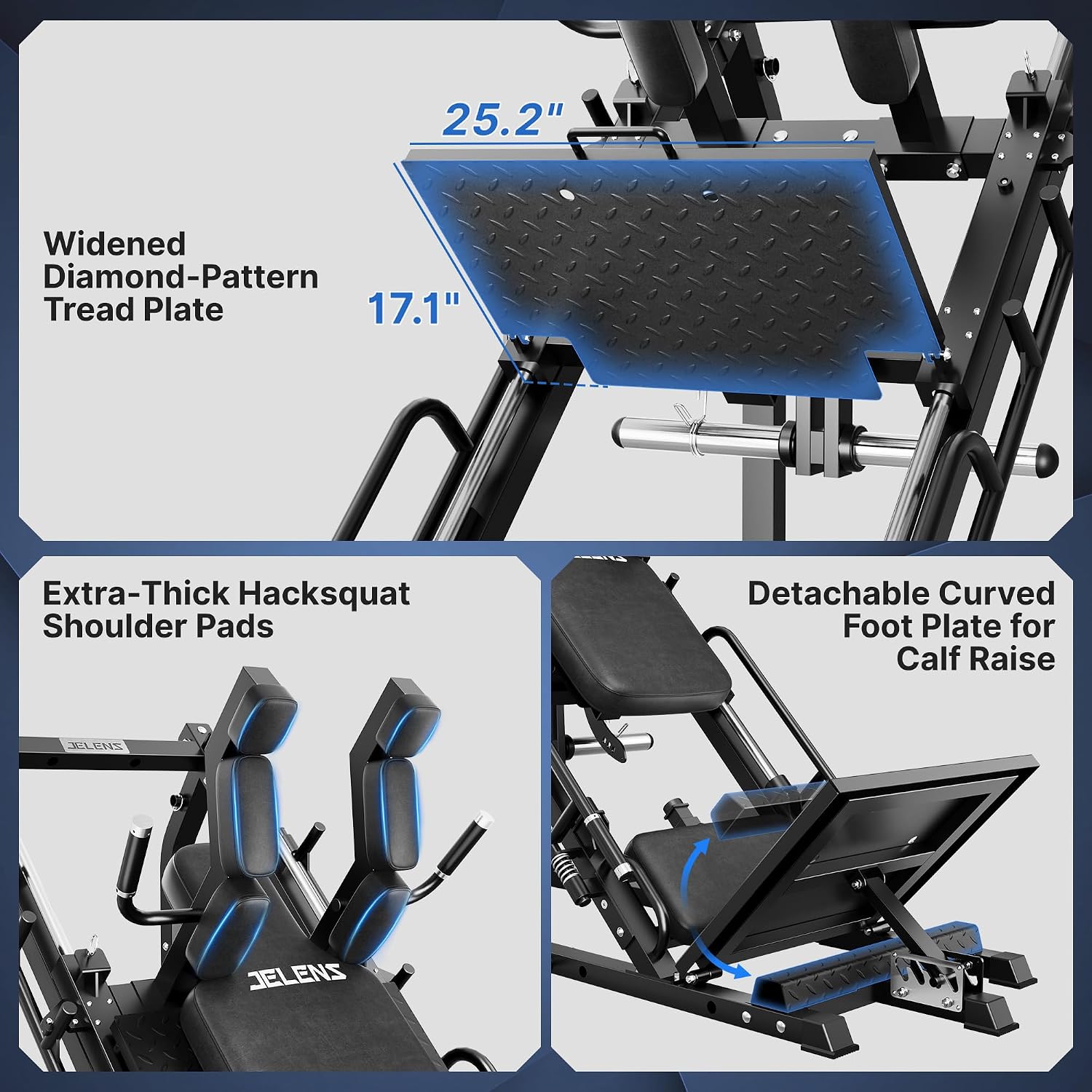 1500LB L20 4-in-1 Leg Press Hack Squat Combo Machine