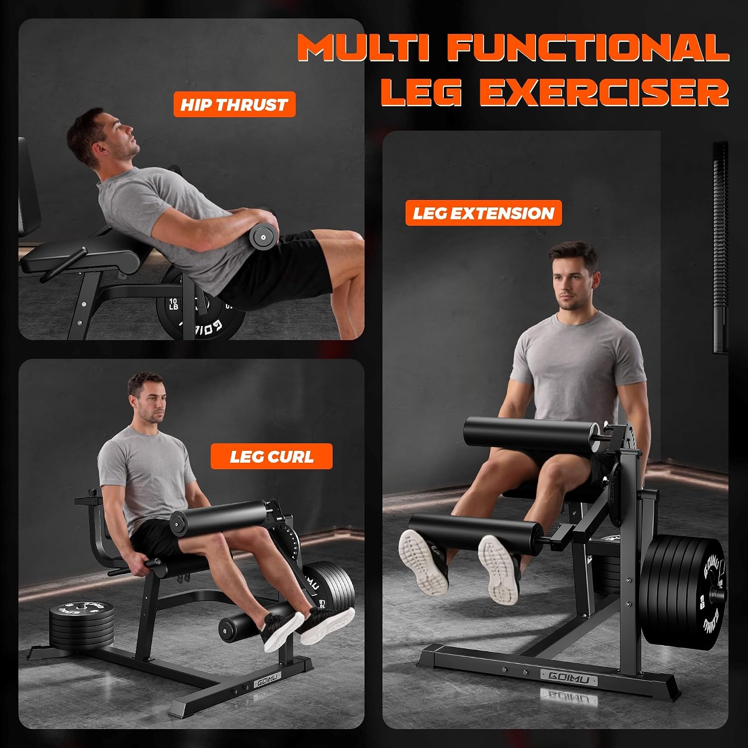 4-in-1 Plate Loaded Leg Extension Curl Machine